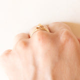 Vintage-Opalring aus 14-karätigem Gelbgold (ca. 0.15 Karat), 60er Jahre