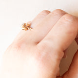 Vintage-Solitär aus 14-karätigem Gelb- und Weißgold mit Diamant (ca. 0.015 ct), 70er Jahre