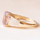 Vintage-Cocktailring aus 14-karätigem Gelb- und Weißgold mit Amethyst (ca. 4.20 ct) und Diamanten (ca. 0.22 ctw), 80er Jahre