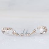 Orecchini vintage in oro bianco 18K con diamanti (0.40ctw), anni ‘80