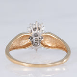 Anel de diamante vintage em ouro amarelo e branco 9K (aprox. 0.20ctw), década de 80