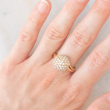Anello tourbillion vintage in oro giallo 14K e diamanti (1.10ctw ca.), anni '70