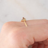 Solitario a cuore vintage in oro giallo 9K con granato, anni ‘80