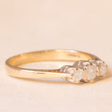 Vintage-Trilogie aus 9-karätigem Gelbgold mit Diamanten im Brillantschliff (ca. 0.25 ctw), ca. 70er/80er Jahre.