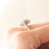 Vintage 14K white gold ring with brilliant cut diamonds (0.46ctw approx.), 70s