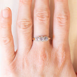 Vintage-Ring aus 9-karätigem Gelbgold mit Tansaniten (ca. 0.40 ctw) und Diamanten (ca. 0.16 ctw), Jahr 2006