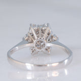 Anello a fiocco di neve in oro bianco 18K con diamanti (0.28ctw ca.), anni ‘70