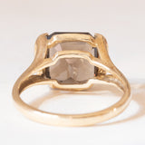 Vintage-Ring aus 9-karätigem Gelb- und Weißgold mit Rauchquarz (ca. 3 Karat) und Diamanten, 70er Jahre
