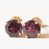 Vintage-Ohrringe aus 9-karätigem Gelbgold mit Turmalinen (ca. 1.50 Karat), 70er Jahre