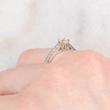 Anello vintage in platino con diamanti per un totale di 0.62ct (centrale di taglio ottagonale e di 0.33ct), anni ‘90