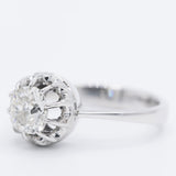 Solitario in oro bianco 18K con diamante di taglio vecchia miniera (0.97ct ca.)