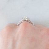 Anello vintage in platino con diamanti di taglio brillante e baguette (0.60ctw), anni ‘90