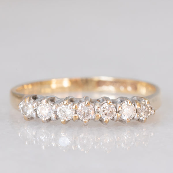 Veretta vintage in oro giallo 9K con diamanti di taglio brillante (0.20ctw ca.), anno 1989