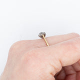 Anello vintage a fiore in oro giallo 9K con diamanti (0.15ctw ca.)