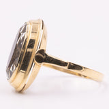 Anello da cocktail vintage in oro giallo 14K e acquamarina (5.80ct ca.), anni ‘70