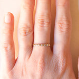 Veretta vintage in oro giallo 9K con diamanti di taglio brillante (0.07ctw ca.), anno 1993
