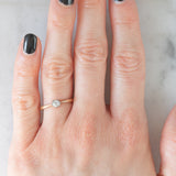 Vintage Solitärring aus 14-karätigem Gelbgold mit Diamant im alten europäischen Schliff (ca. 0.16 ct), 50er Jahre