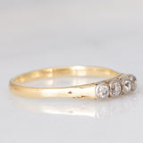 Veretta antica in oro giallo e bianco 14K con diamanti di taglio vecchia miniera (0.35ctw ca.), anni ‘30