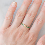 Tre anelli vintage in oro giallo 14K con rubini/smeraldi/zaffiri e diamanti, anni ‘70