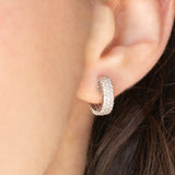 Orecchini vintage a cerchio in platino con diamanti (1ctw)