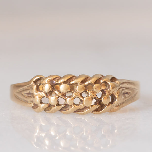 Anello “keeper” vintage in oro giallo 9K
