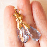 Vintage-Ohrringe aus 18 Karat Gelbgold mit blauem Topas, 60er Jahre