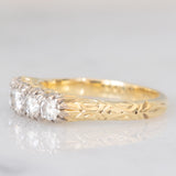 Antique 14K yellow gold ring with brilliant cut diamonds (0.54ctw approx.), 30s