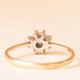 Anello a margherita vintage in oro giallo 9K con diamanti (0.12ctw ca.), anno 1984