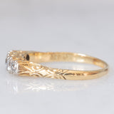 Veretta antica in oro giallo e bianco 14K con diamanti di taglio brillante (0.50ctw ca.), anni ‘30