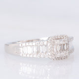 Anello a fascia vintage in platino con diamanti (0.50ctw), anni ‘80