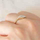 Anello vintage in oro giallo e bianco 9K con diamanti