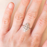 Anello Art Déco in oro bianco 14K con diamanti di taglio vecchia Europa (0.45ctw ca.), anni ‘20