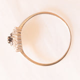 Vintage-Ring aus 9-karätigem Weißgold mit behandelten schwarzen und weißen Diamanten (ca. 0.25 ctw)