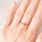 Anello vintage in oro rosa 9K con diamanti (0.03ctw ca.), anni ‘90