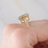 Anello da cocktail vintage in oro giallo 9K con ametista Rio Grande (4.60ct ca.) e zirconi bianchi