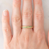 Veretta vintage in oro giallo 9K con tsavoriti (0.15ctw ca.), anni ‘80