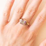 Vintage-Ring aus 9-karätigem Gelbgold mit mystischem Quarz (ca. 3.50 ct), Jahr 2006