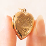 Herzförmiger Vintage-Fotoanhänger aus 9-karätigem Gelbgold, 60er Jahre