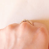 Vintage 9K yellow gold band ring with old European cut diamond (0.10ct approx.), 70s