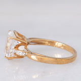 Anello da cocktail in oro giallo 9K con quarzo chiaro (3.40ct) e diamanti