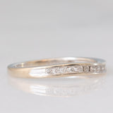 Bague vintage en or blanc 9 carats avec diamants taille brillant (environ 0.12 ct), années 90