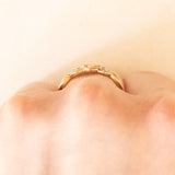 Anello “Keeper” (custode) vintage in oro giallo e bianco 9K con diamanti, anni ‘50/‘60