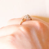 Anello vintage in oro giallo e bianco 9K con diamanti (0.10ctw ca.), anno 1998