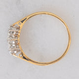 Trilogy antico in oro giallo e bianco 18K con diamanti di taglio brillante (0.40ctw ca.), anni ‘20/‘30