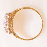 Anello vintage in stile vittoriano in oro giallo e bianco 9K con ametiste (0.60ctw ca.) e diamanti