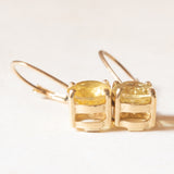 Vintage Tropfenohrringe aus 9-karätigem Gelbgold mit Citrin-Quarz (ca. 3.20 ctw), 70er Jahre