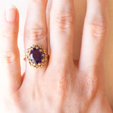 Vintage 9K Yellow Gold Amethyst (approx. 3.50ct) Cocktail Ring, 70s