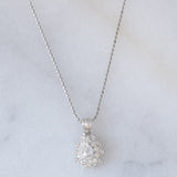 Collana vintage in platino con ciondolo con diamanti (0.56ctw), anni ‘80/‘90