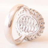 Vintage-Ring aus 18-karätigem Weißgold mit Aquamarin (ca. 2 ct) und Diamanten im Brillantschliff (ca. 0.12 ctw), 80er/90er Jahre