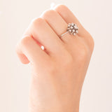 Vintage-Schneeflockenring aus 14-karätigem Weißgold mit Diamanten im Brillantschliff (ca. 0.50 ctw), 60er/70er Jahre